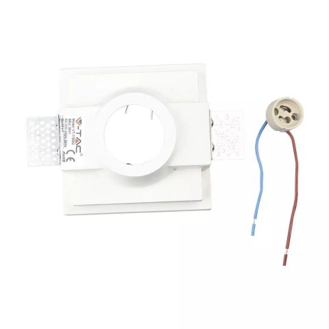 Oczko V-TAC gips GU10 wpuszczane okrągłe 120x120 białe VT-776SQ