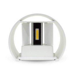 Oprawa ścienna 6W V-TAC góra dół regulowana biały okrągły IP65 BRIDGELUX VT-756-W 3000K 700lm