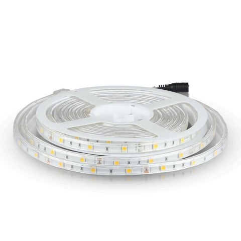 Taśma LED V-TAC 12V SMD5050 150LED IP65 rękaw 6W/m VT-5050 30-IP65 3000K 500lm