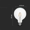 Żarówka LED 10W filament E27 kula glob G125 V-TAC VT-1979 3000K 1055lm