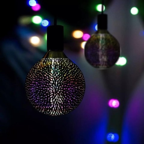 Żarówka LED V-TAC 3W E27 filament gwiazdy 3D kula glob G125 VT-2233 3000K 40lm