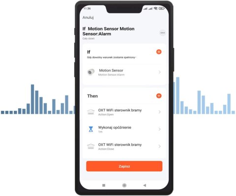 Moduł OXT z sensorem do silnika bramy garażu ZigBee TUYA