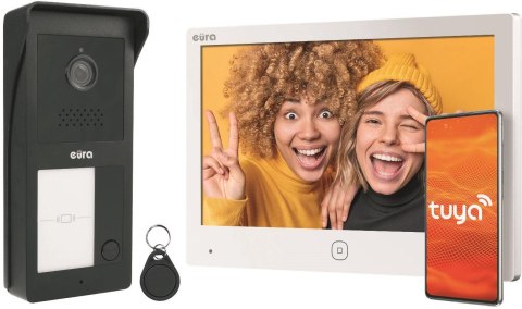 Wideodomofon EURA 2-żyłowy VDP-49A3-2TY biały Tuya