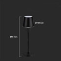 Lampka biurkowa nocna V-TAC 3W LED 39cm ładowanie ściemnianie czarna VT-7703 4000K 70lm
