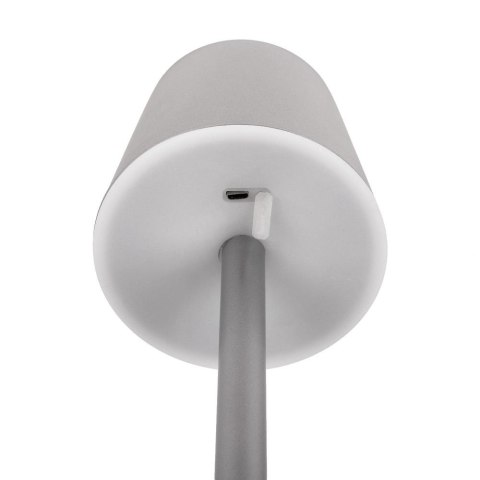 Lampka biurkowa nocna V-TAC 3W LED 39cm ładowanie ściemnianie szara VT-7703 3000K 70lm