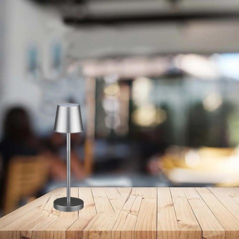 Lampka biurkowa nocna V-TAC 3W LED 39cm ładowanie ściemnianie szara VT-7703 4000K 70lm