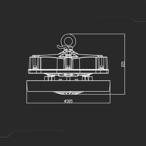 Oprawa LED high bay V-TAC MeanWell driver 200W 185Lm/W VT-9219 4000K 37000lm 5 lat gwarancji