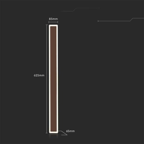 Oprawa ścienna elewacyjna LED linia V-TAC 17W IP65 brąz corten 63cm VT-11117-C 4000K 2330lm