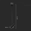 Oprawa sufitowa V-TAC GU10 regulowana 830-1170mm czarna VT-7900 3 lata gwarancji
