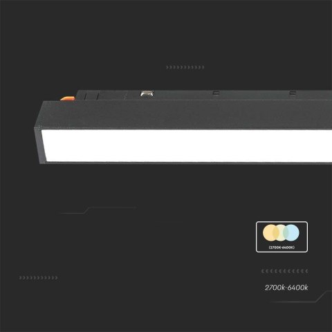 Oprawa szynosystem smart 48V V-TAC 20W LED CCT 90st smart WI-FI tracklight czarna VT-3620 2700K-6400K 2100lm 3 lata gwarancji