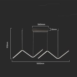 Oprawa zwieszana V-TAC 12W LED czarna 4000K 1280lm
