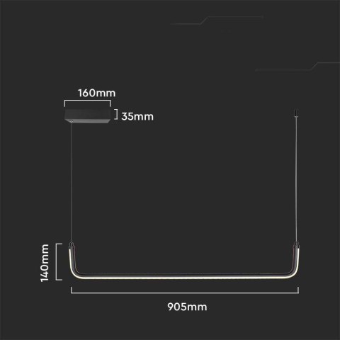 Oprawa zwieszana V-TAC 12W LED czarna VT-7769 4000K 1200lm