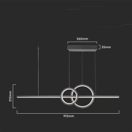 Oprawa zwieszana V-TAC 15W LED czarna VT-7767 4000K 1500lm