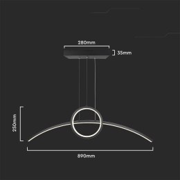 Oprawa zwieszana V-TAC 30W LED czarna VT-7766 4000K 3200lm