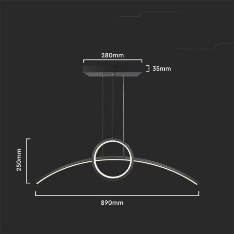Oprawa zwieszana V-TAC 30W LED czarna VT-7766 4000K 3200lm