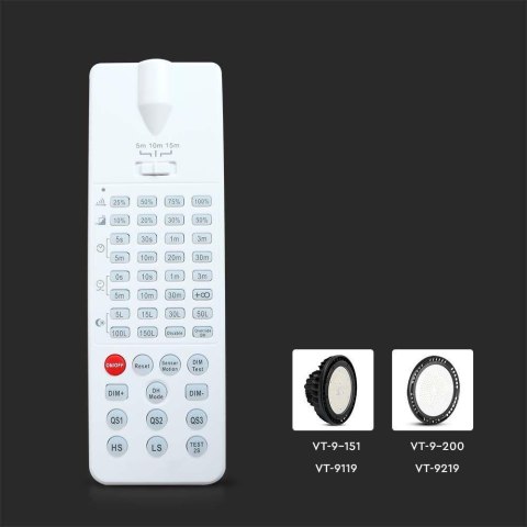 Pilot zdalne sterowanie opraw high BAY V-TAC VT-9119 VT-9219 VT-9-151 VT-9-200