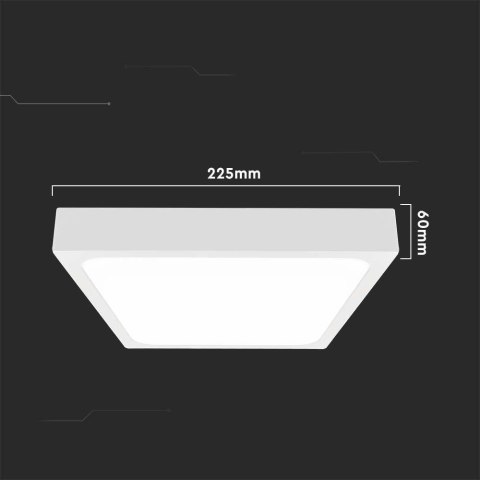 Plafon V-TAC 18W LED kwadrat IP44 23x23cm biały VT-8618W-SQ 6500K 1800lm