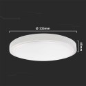 Plafon V-TAC 18W LED okrągły IP44 czujnik ruchu mikrofalowy 23cm biały VT-8618S-W-RD 3000K 1800lm
