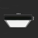 Plafon V-TAC 30W LED kwadrat IP44 42x42cm czarny VT-8630B-SQ 6500K 3000lm