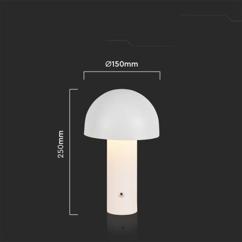 Lampka biurkowa nocna V-TAC 1W LED 25cm ładowanie USB ściemnianie biała VT-1047 3000K-6000K 200lm