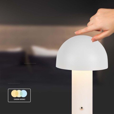 Lampka biurkowa nocna V-TAC 1W LED 25cm ładowanie USB ściemnianie biała VT-1047 3000K-6000K 200lm