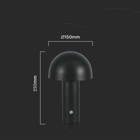 Lampka biurkowa nocna V-TAC 1W LED 25cm ładowanie USB ściemnianie czarna VT-1047 3000K-6000K 200lm