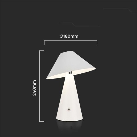 Lampka biurkowa nocna V-TAC 3W LED 24cm ładowanie USB ściemnianie biała VT-1051 3000K-6000K 200lm