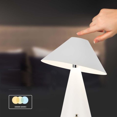 Lampka biurkowa nocna V-TAC 3W LED 24cm ładowanie USB ściemnianie biała VT-1051 3000K-6000K 200lm