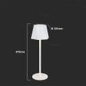 Lampka biurkowa nocna V-TAC 4W LED 37cm ładowanie USB ściemnianie biała VT-1034 3000K-6000k 150lm
