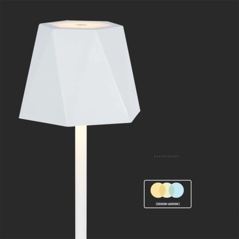 Lampka biurkowa nocna V-TAC 4W LED 37cm ładowanie USB ściemnianie biała VT-1034 3000K-6000k 150lm