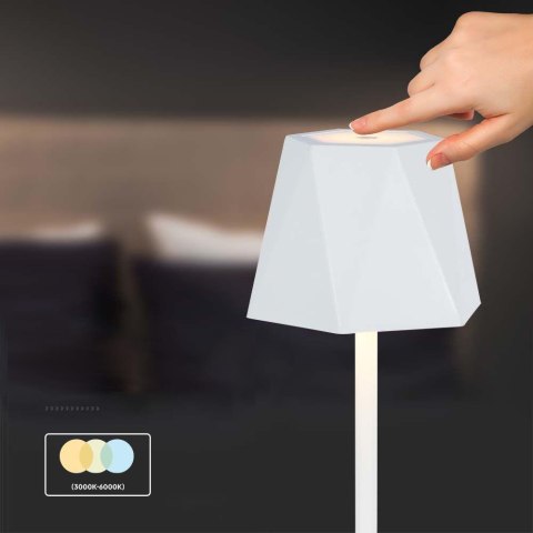 Lampka biurkowa nocna V-TAC 4W LED 37cm ładowanie USB ściemnianie biała VT-1034 3000K-6000k 150lm