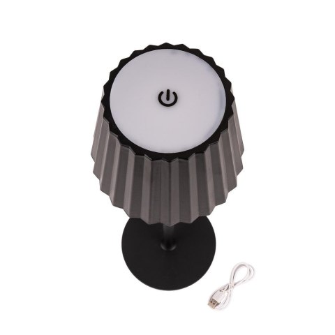 Lampka biurkowa nocna V-TAC 4W LED 37cm ładowanie USB ściemnianie czarna VT-1028 3000K-6000K 150lm