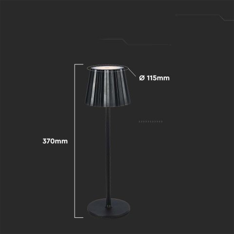 Lampka biurkowa nocna V-TAC 4W LED 37cm ładowanie USB ściemnianie czarna VT-1028 3000K-6000K 150lm