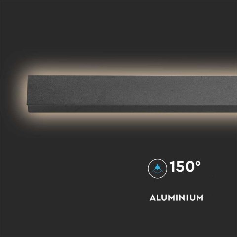 Oprawa ścienna elewacyjna LED linia V-TAC 23W IP65 czarna 140cm VT-1178 3000K 2875lm