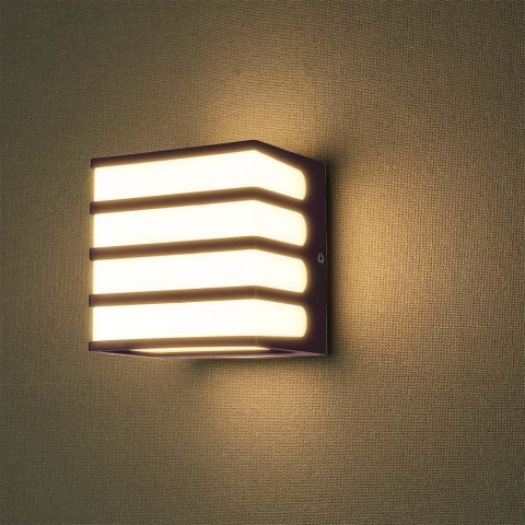 Oprawa ścienna ogrodowa V-TAC 8W LED IP65 120x120 brązowa VT-732 3000K 750lm