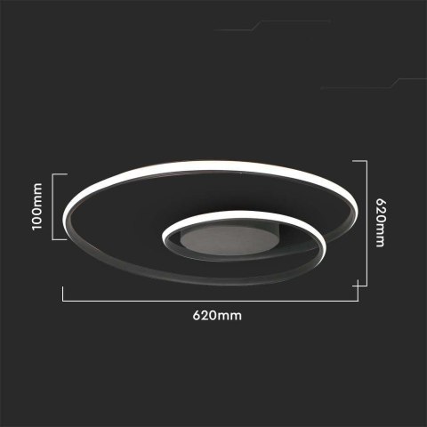 Oprawa sufitowa V-TAC 48W LED ściemnialna czarna VT-7911 3000K 5150lm