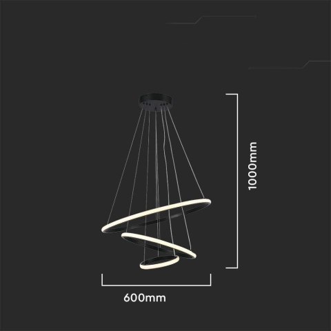 Oprawa zwieszana V-TAC 32W LED czarna VT-7816 3000K 3880lm
