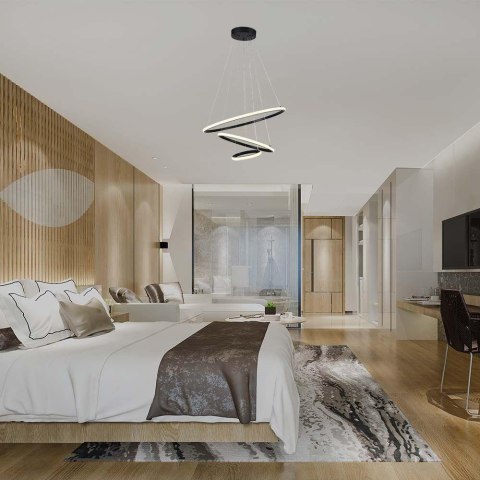 Oprawa zwieszana V-TAC 32W LED czarna VT-7816 3000K 3880lm