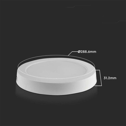 Panel LED V-TAC natynkowy premium downlight 24W okrągły fi290 VT-60024 4000K 2640lm