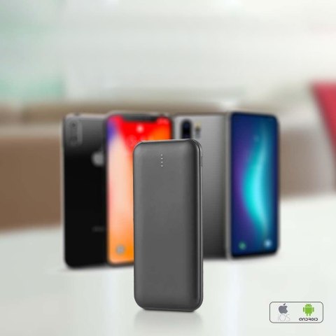 Power bank V-TAC 10000mAh slim type C czarny VT-3527