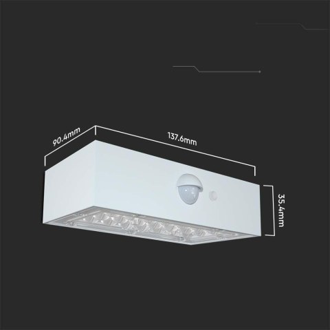 Kinkiet ogrodowy ścienny solarny V-TAC 3W CCT czujnik ruchu biały VT-403 3000K-4000K 350lm