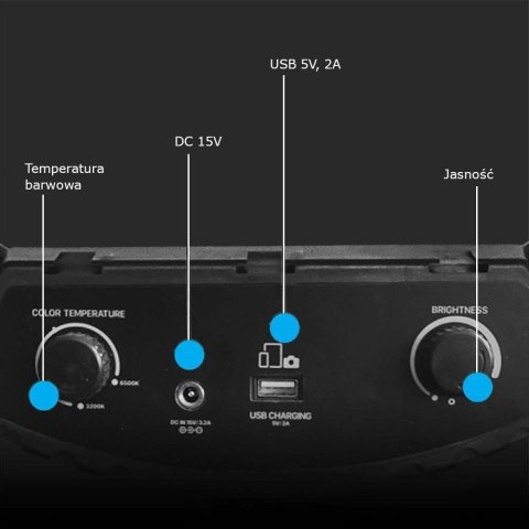 Lampa pierścieniowa LED ring na 3 telefony V-TAC 55W fi44cm statyw pilot etui VT-45055 3200K-5500K 6000lm