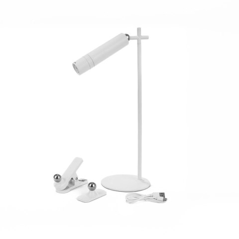 Lampka biurkowa V-TAC 4w1 37cm kinkiet klips latarka 3W LED biała VT-7413 4000K 300lm