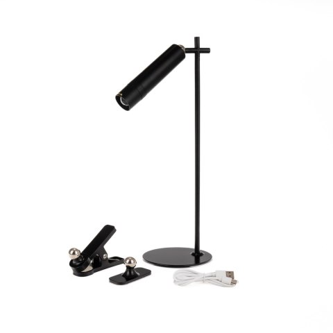 Lampka biurkowa V-TAC 4w1 37cm kinkiet klips latarka 3W LED czarna VT-7413 4000K 300lm