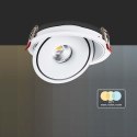 Oprawa V-TAC LED uchylny downlight 12W LED COB CRI90+CCT biała VT-2512 3000K-4000K-6400K 785lm