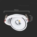 Oprawa V-TAC LED uchylny downlight 20W LED COB CRI90+CCT biała VT-2520 3000K-4000K-6400K 1408lm