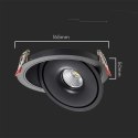 Oprawa V-TAC LED uchylny downlight 20W LED COB CRI90+CCT czarna VT-2520 3000K-4000K-6400K 1408lm