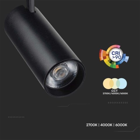 Oprawa szynosystem 3F V-TAC 40W LED 35st CCT CRI90+czarna VT-47050 2700K-4000K-6000K 3150lm