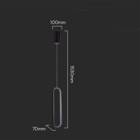 Oprawa zwieszana V-TAC 13W LED czarna VT-7829 4000K 1500lm