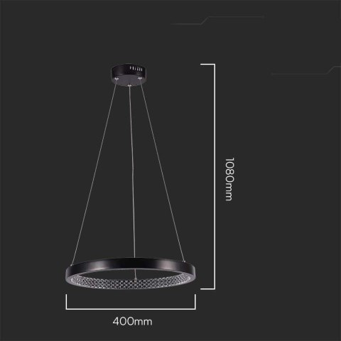Oprawa zwieszana V-TAC 19W LED czarna VT-7823 4000K 2160lm